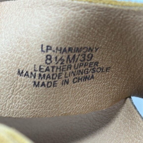 Brand New! Lucky 🍀 Brand Yellow Leather Heeled Sandals SIZE 8.5M/39 - Picture 9 of 13